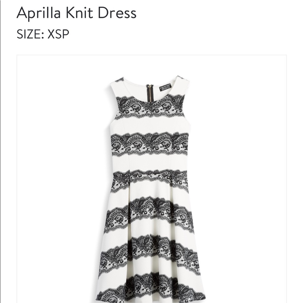 Black and white knit dress